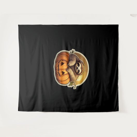Tenture Halloween classique à thème Sloth T-Shirt_1 (Devant (Horizontal))