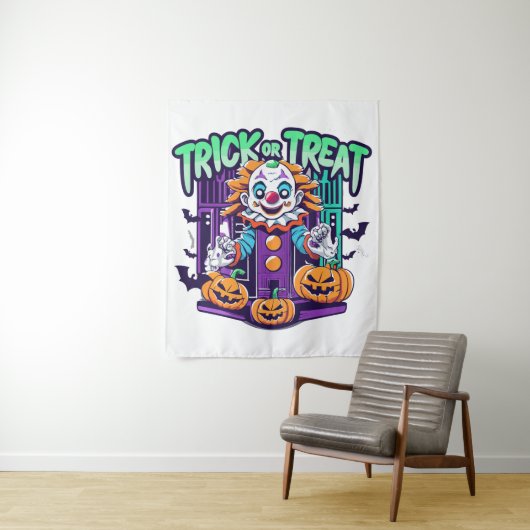 Tenture Halloween clown effrayant (En situation)