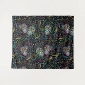 Tenture Halloween coloré et Abstrait Crânes Éffrayants (Devant (Horizontal))