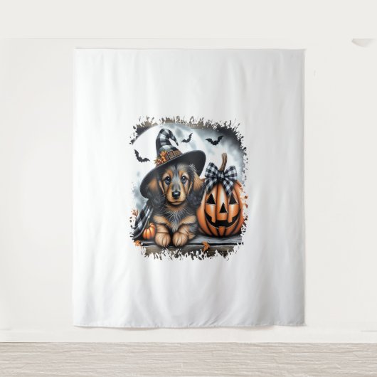 Tenture Halloween Dachshund Chien (Devant)