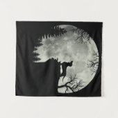 Tenture Halloween Dachshund Et Lune (Devant (Horizontal))