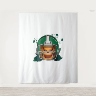 Tenture Halloween de football citrouille