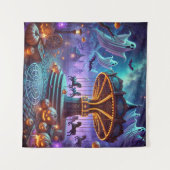 Tenture Halloween du carrousel fantôme (Devant (Horizontal))