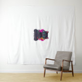 Tenture Halloween Éffrayant Gamer Cat (En situation (horizontale))