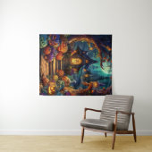 Tenture Halloween éffrayant Haunween Maison & Sentier (En situation (horizontale))