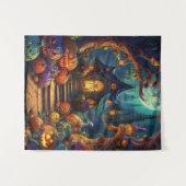 Tenture Halloween éffrayant Haunween Maison & Sentier (Devant (Horizontal))