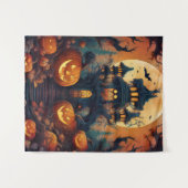 Tenture Halloween éffrayant Haunween Maison & Sentier (Devant (Horizontal))