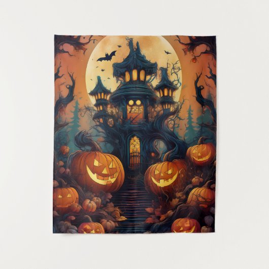 Tenture Halloween éffrayant Haunween Maison & Sentier (Devant)