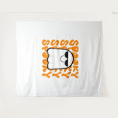 Tenture Halloween Éffrayant orange noir (Devant (Horizontal))