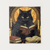 Tenture Halloween en couverture cartonnée Un chat lisant d (Devant)