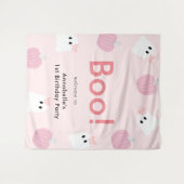 Tenture Halloween Fille Fantôme Citrouille rose Anniversai (Devant (Horizontal))