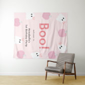 Tenture Halloween Fille Fantôme Citrouille rose Anniversai (En situation (horizontale))