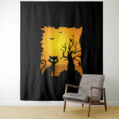 Tenture Halloween Halloween, Halloween Joyeux Chat (En situation)