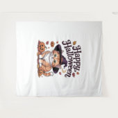 Tenture Halloween heureux Citrouille de chat (Devant (Horizontal))