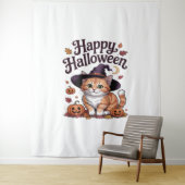 Tenture Halloween heureux Citrouille de chat (En situation)