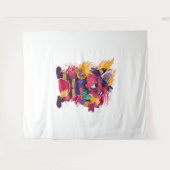 Tenture Halloween Joyeux Costume de pompier Halloween (Devant (Horizontal))