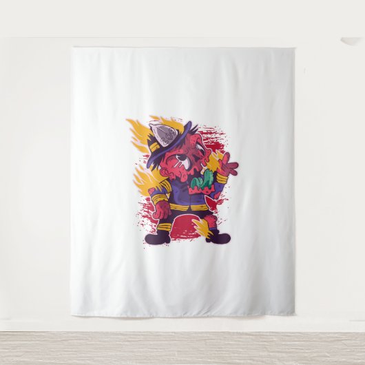 Tenture Halloween Joyeux Costume de pompier Halloween (Devant)