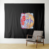 Tenture Halloween mignon Fantôme Citrouille Chat classique (En situation (horizontale))