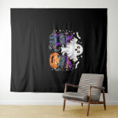 Tenture Halloween mignon Fantôme Citrouille Chat Classique (En situation (horizontale))