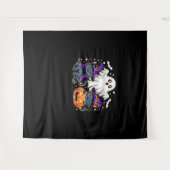 Tenture Halloween mignon Fantôme Citrouille Chat Classique (Devant (Horizontal))