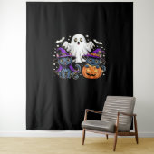 Tenture Halloween mignon Fantôme Citrouille Chat Classique (En situation)