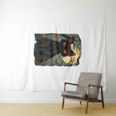 Tenture Halloween mystique Chat Noir Art - Feline Éffrayan (En situation (horizontale))