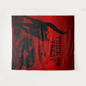 Tenture Halloween Parti mal noir Chat Citrouille rouge peu (Devant (Horizontal))