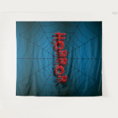 Tenture Halloween Party Red Horror Spider Web Blue Effraye (Devant (Horizontal))