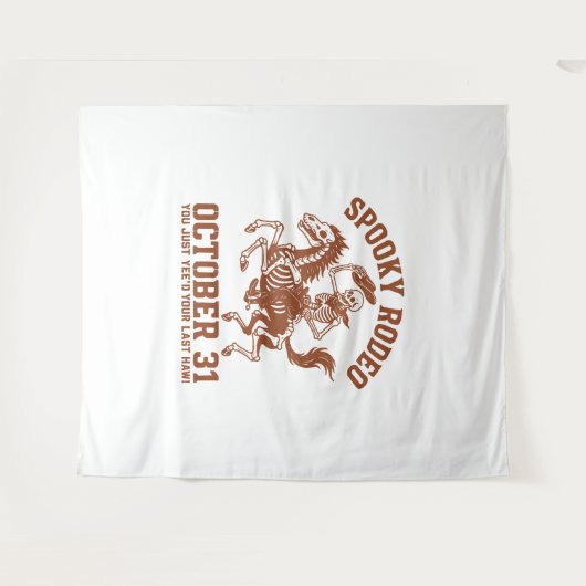 Tenture Halloween Rodéo éffrayant 31 octobre (Devant (Horizontal))