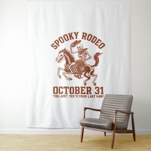 Tenture Halloween Rodéo éffrayant 31 octobre (En situation)