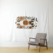 Tenture Halloween Rottweiler avec Fleurs (En situation (horizontale))