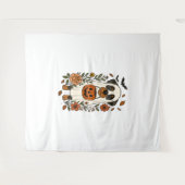 Tenture Halloween Rottweiler avec Fleurs (Devant (Horizontal))