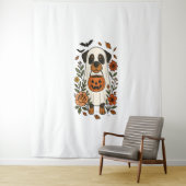 Tenture Halloween Rottweiler avec Fleurs (En situation)