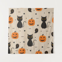 Halloween sans couture motif avec chat noir et gho