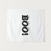 Tenture Halloween Scary Boo! yeux noir blanc déco (Devant (Horizontal))