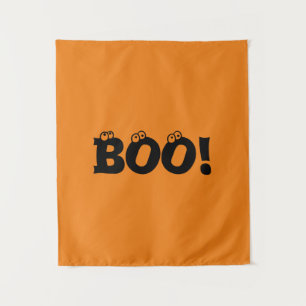 Tenture Halloween Scary Boo! yeux noir orange