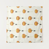Tenture Halloween seamless pattern with pumpkins and candl (Devant (Horizontal))
