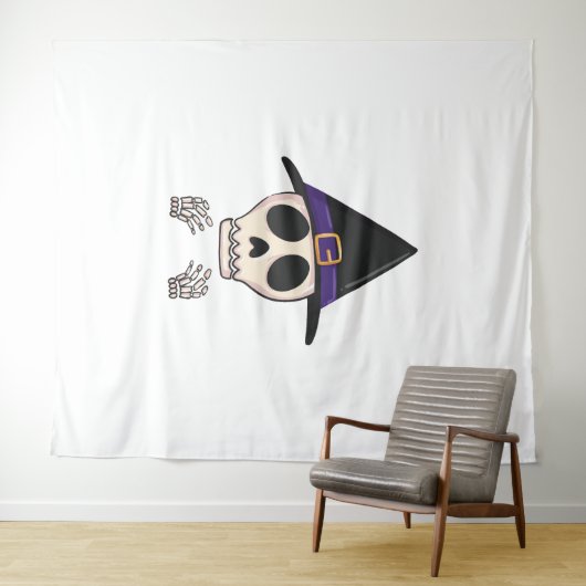 Tenture Halloween Skeleton design, Halloween Éffrayant (En situation (horizontale))