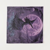 Tenture Halloween sorcière violette (Devant (Horizontal))