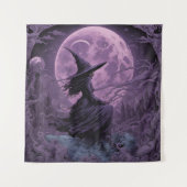 Tenture Halloween sorcière violette (Devant)