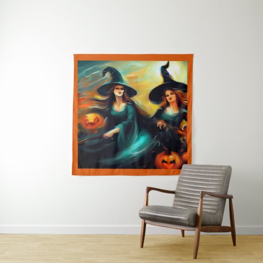 Tenture Halloween - Sorcières 1 (En situation)