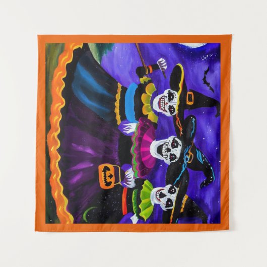 Tenture Halloween - Sorcières 2 (Devant (Horizontal))