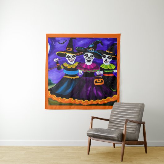 Tenture Halloween - Sorcières 2 (En situation)