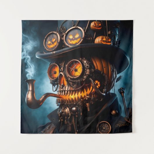 Tenture Halloween Steampunk Gothique Jack-O-Lantern (Devant)