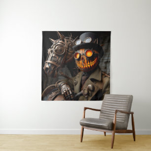Tenture Halloween Steampunk Jack-O-Lantern Horseman
