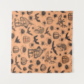 Tenture Halloween Witch Silhouette : Motif de dessin animé (Devant (Horizontal))