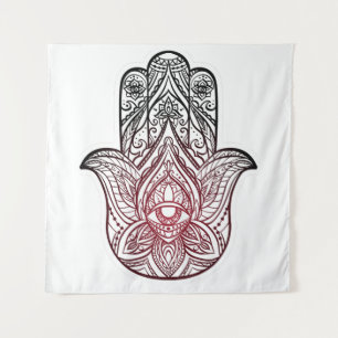 Tenture Hamsa avec motif boho