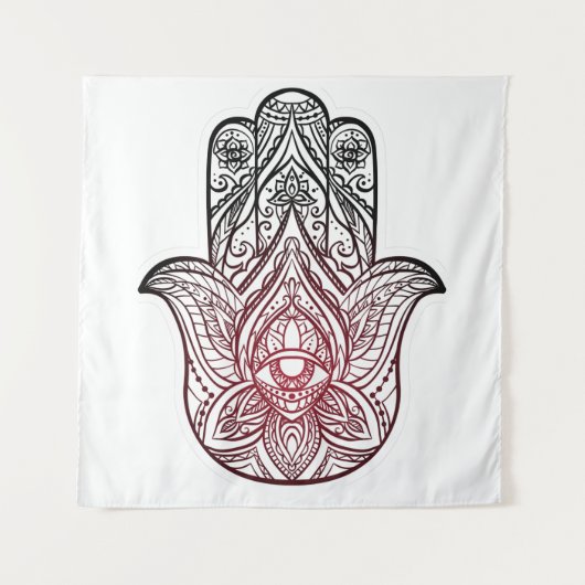 Tenture Hamsa avec motif boho (Devant)