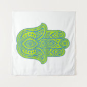 Tenture Hamsa Design Vert & Blanc fond (Devant (Horizontal))