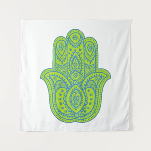 Tenture Hamsa Design Vert & Blanc fond (Devant)